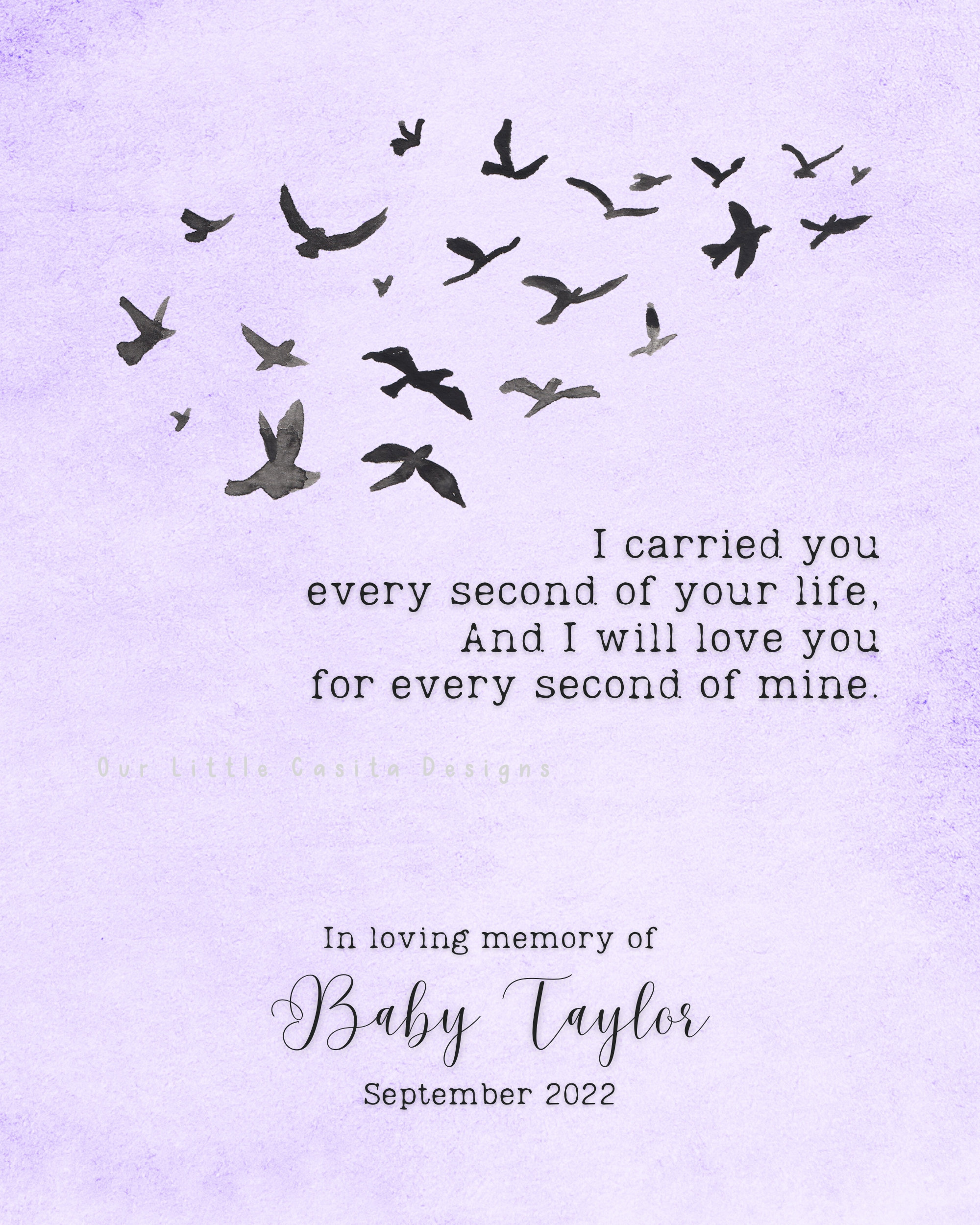 Cita conmemorativa de muerte fetal por pérdida del embarazo: Aves en  acuarela como regalo de condolencia (descarga digital) - Etsy México, image size:2000x2500