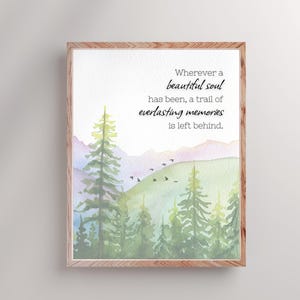 Everlasting Memories Memorial Quote Print: Watercolor Forest, Sympathy Gift (Digital Download)