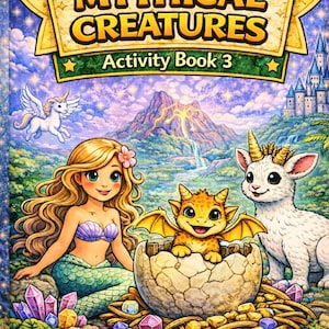 Mythical Creatures Activity Book 3 | Coloring Pages, Mazes, Create-a-Creature (Digital Download 6 Pages)