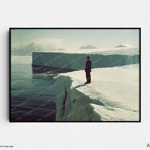 Polar Contemplation stampabile arte polare, vintage, download digitale di arte della parete retrò