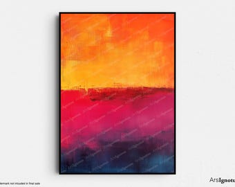 Abstract Sunset printable art, mid century modern, vintage, retro wall art digital download