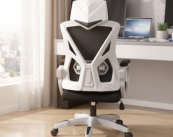 Ergonomic Office Chair with Footrest and Lumbar Support – Reclining Desk Chair for Home Work