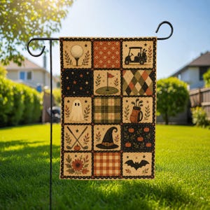 Garden Flag Halloween Golf Patchwork Yard Decor