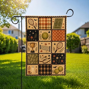 Halloween Tennis Halloween Garden Flag, Sports Patchwork Yard Decor