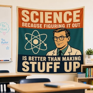 Science Teacher Tapestry, Classroom Wall Hanging