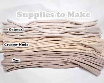 10 piece stretchy jersey Neutral color Tieback Blanks for Newborn Headband making (for Photography photo session use for photographers)