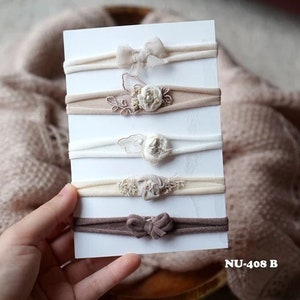 Newborn Tieback Headband – Stretchy Baby Girl Hair Bow, Photography Photo Prop, Bundle-Friendly