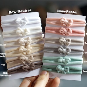 BOW-Neutral | Baby Headband | NEWBORN TIEBACK Bow Tieback | Sitter size baby Headband | First Birthday | Newborn photography props
