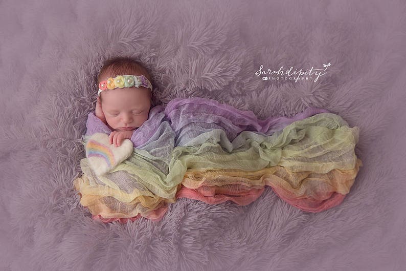 Rainbow Cheesecloth Wrap for Newborn Photography Photo Props Etsy