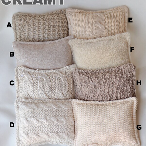 KNIT texture mini Newborn Pillow for Photography prop use for photographers (blue white pink ivory)