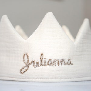 Hand stitched Personalized baby name CROWN for Birthday parties