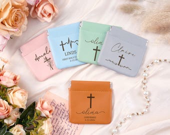 Personalized Leather Rosary Pouch, Personalized Prayer Beads Case, Catholic Gifts, First Communion Gift, Christian Gift, Gift for Her