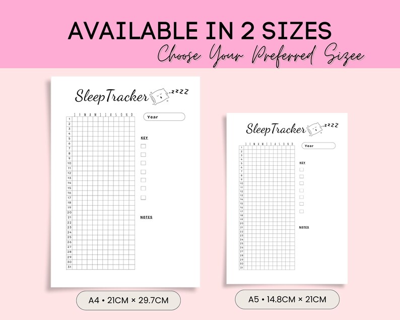 Sleep Tracker Printable A4 A5 PDF, Sleep Log Planner, Night Routine ...