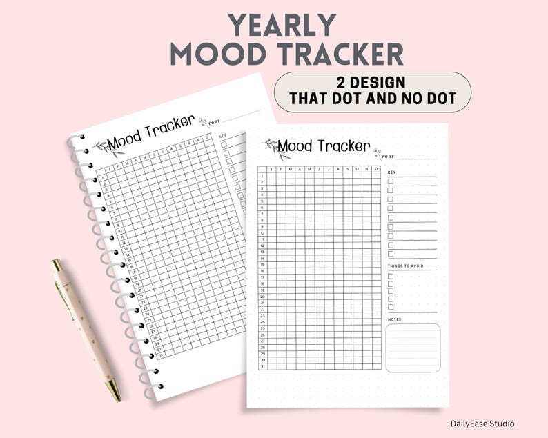 Mood Tracker Printable PDF | Habit & Mood Journal | Mental Health ...