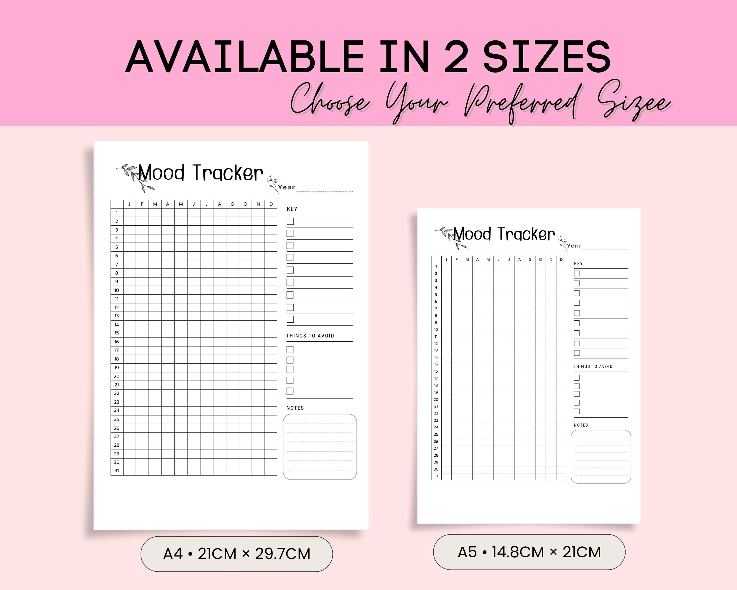 Mood Tracker Printable PDF | Habit & Mood Journal | Mental Health ...