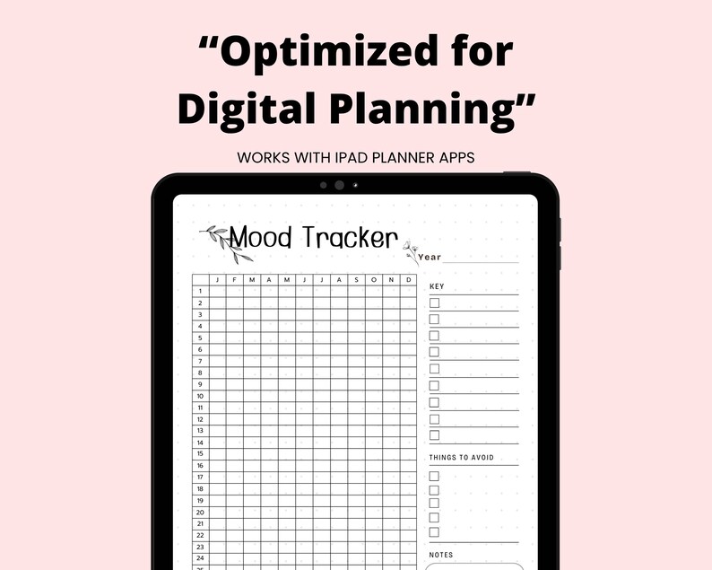 Mood Tracker Printable PDF | Habit & Mood Journal | Mental Health ...