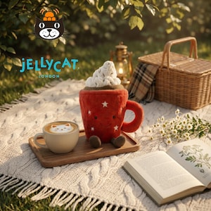 Jellycat Heiße Schokolade Plüsch rote Becher Kuscheltier Stern Tasse mit Sahne Spaß Weihnachten Dekor Winter Urlaub Geschenk Schreibtisch Buddy