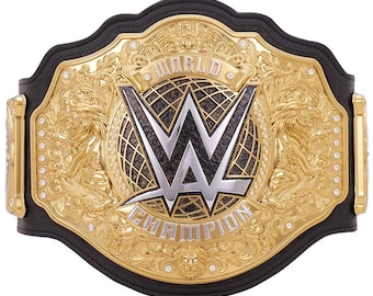 Réplica del cinturón del Campeonato Mundial Peso Pesado de la WWE – Artículo de colección de lucha libre con acabado dorado