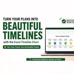 Excel Timeline Template Project Planner Roadmap Timeline Chart Milestone Tracker Project Management Spreadsheet Marketing Timeline Business