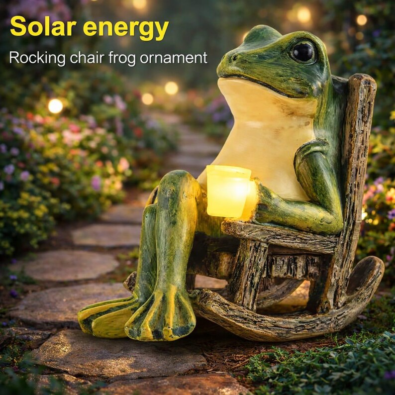 Frog Rocker Pininterest Solar Frog Rocking Chair Light – Garden Decor Ornament - Etsy