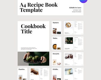 Editable Cookbook Canva Template A4