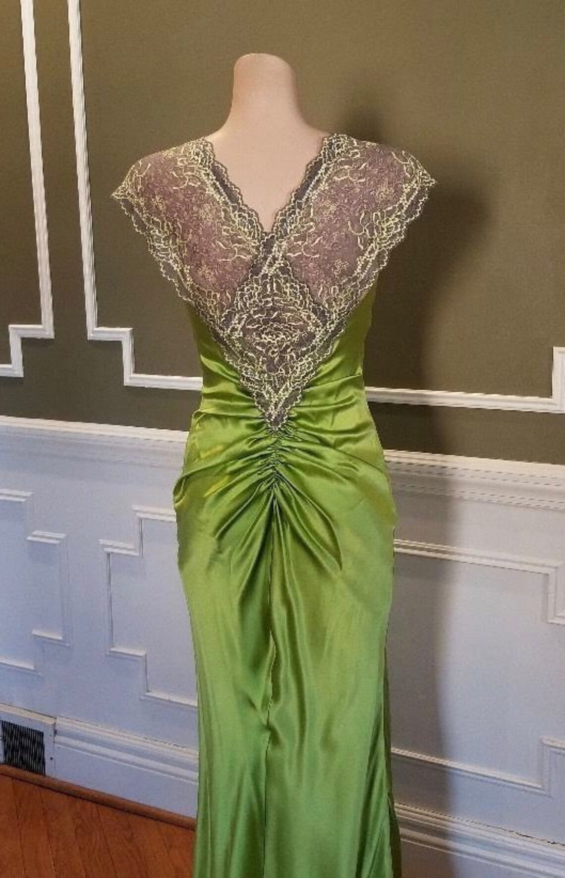chartreuse evening gown