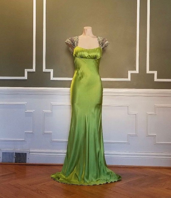 chartreuse evening gown
