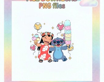 Ultimatives Disneyland Stitch Engelpaar, The Stitch Tour, The Angel Tour, In meiner Ära Png, Magic Kingdom Familienreise, Digitales Png Bundle.