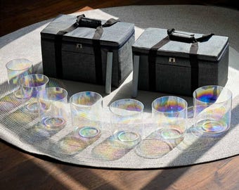 Set di ciotole tibetane in cristallo Clear Alchemy di CVNC