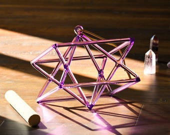 CVNC Purple Quartz Crystal Singing Merkaba With Carry Bag