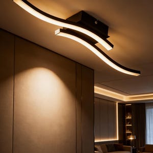 Simple LED light, creative wave shaped ceiling light