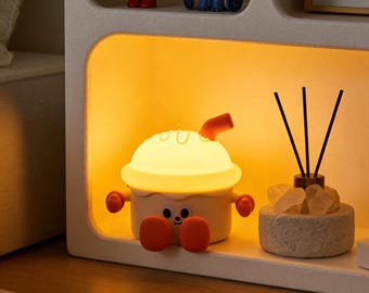 Cartoon ijs klaplampje, USB oplaadbaar siliconen nachtlampje naast het bed, creatief cadeau