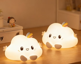 LED multicolor silicone night light, rechargeable with charging cable