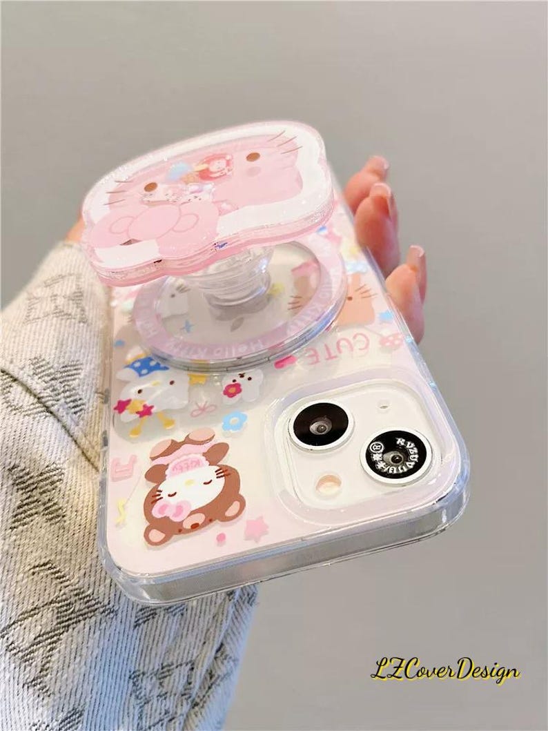 3D Pop Up Hello Kitty MagSafe iPhone Case, Cute Kawaii Aesthetic Phone Cover, Handmade Protective Case for iPhone 17 Pro Max,Fully Magsafe image 5