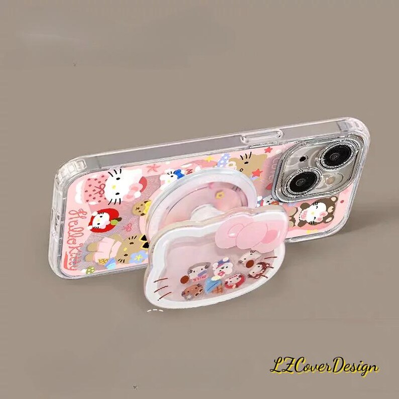 3D Pop Up Hello Kitty MagSafe iPhone Case, Cute Kawaii Aesthetic Phone Cover, Handmade Protective Case for iPhone 17 Pro Max,Fully Magsafe image 2