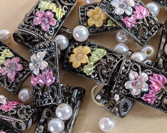 Slider Beads Bulk For Bracelet Jewelry Making, Plastic Pearl Beads Victorian Pendants, DIY Craft Supplies, Gift For Beader, 500 Pcs