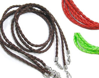 Necklace Cords for Jewelry Making, Imitation Leather Braided Cord Bulk, Birthday Christmas Gift for Beader, 17 Inch, Pack Of 6 Pcs