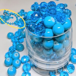 Glass Beads For Jewelry Making, Glass Beads Bulk, DIY Craft Supplies Gift For Beader, Turquoise Glass Beads 9mm Pack Of 190 pcs