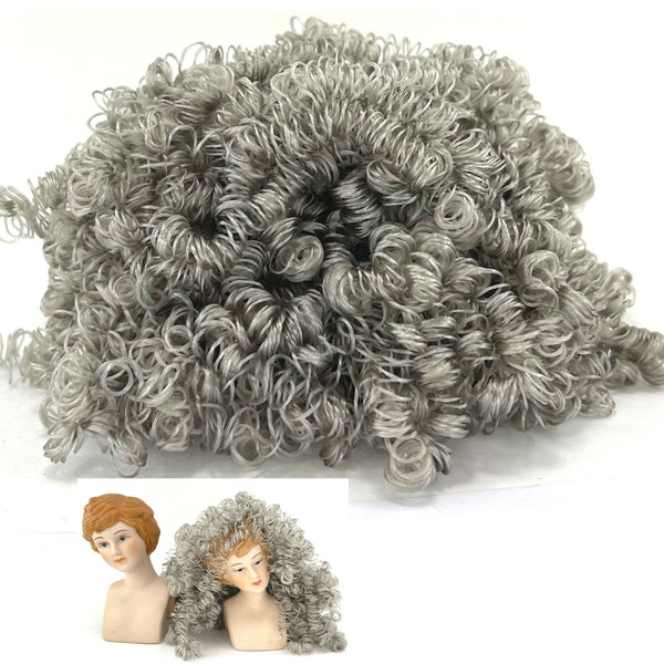 Fake Curly Hair For Doll, Hair For Doll Plush Toys Making Accessories, Craft Art Craft Supplies, Gift For Doll Maker, Gray Afro Hair, 2 oz