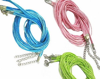 Necklace Cord With Clasp - Waxed Cord Necklaces 18" - DIY Supplies For Choker Necklace Jewelry Making - Multi Cords Necklace - Pack Of 6 Pcs
