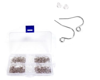 Earring Hooks, Silver French Earwires Bulk, DIY Earrings Jewelry Supplies, Birthday Christmas Gift for Beader, 200 pcs