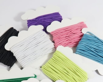 Elastic Round Stretch Cord for Mask Earloop Bracelet Making, Craft DIY Jewelry Supplies, 1.5mm x 5 yards, Gift for Beader, Pack of 4 Pcs