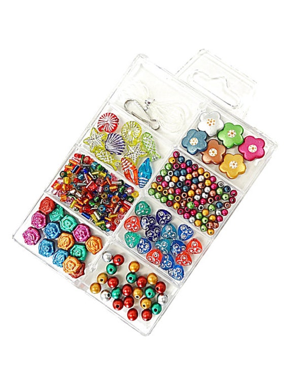 Flower Beads Craft - Bead Kit For Jewelry Making - DIY Craft Supplies Jewelry Kit For Children Girls - Preschool Montessori Supplies 1 kit