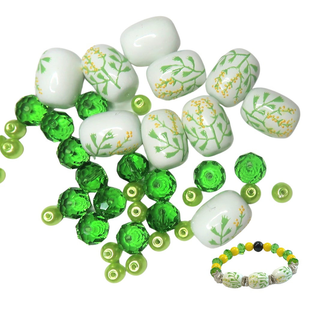 Glass Beads Bulk for Bracelet Making, Nevada Flower Sagebrush Bead