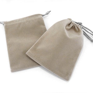 Velvet Jewelry Drawstring Pouch, Gray Cloth Gift Bags Packaging, Wedding Party Favor Supplies For Candies, Jewelry, 3.5X4.7 Inches, 20 pcs image 8