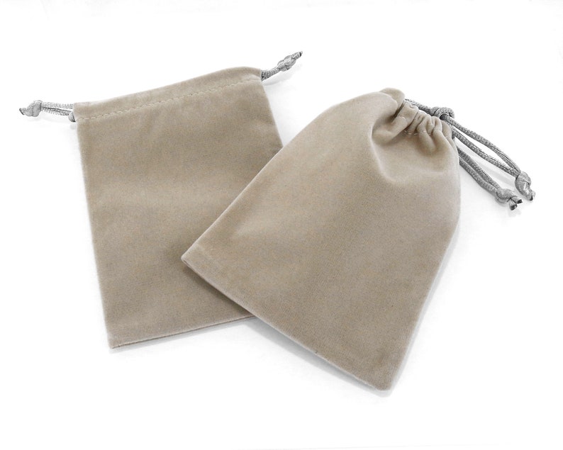 Velvet Jewelry Drawstring Pouch, Gray Cloth Gift Bags Packaging, Wedding Party Favor Supplies For Candies, Jewelry, 3.5X4.7 Inches, 20 pcs image 8