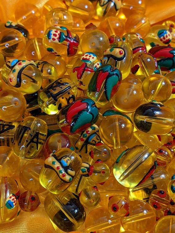 Glass Beads Bulk for Bracelet Jewelry Making, Purple Yellow Honey Bee  Hornets Bumblebee Beads, DIY Craft Supplies, Gift for Beader 140 Pcs 