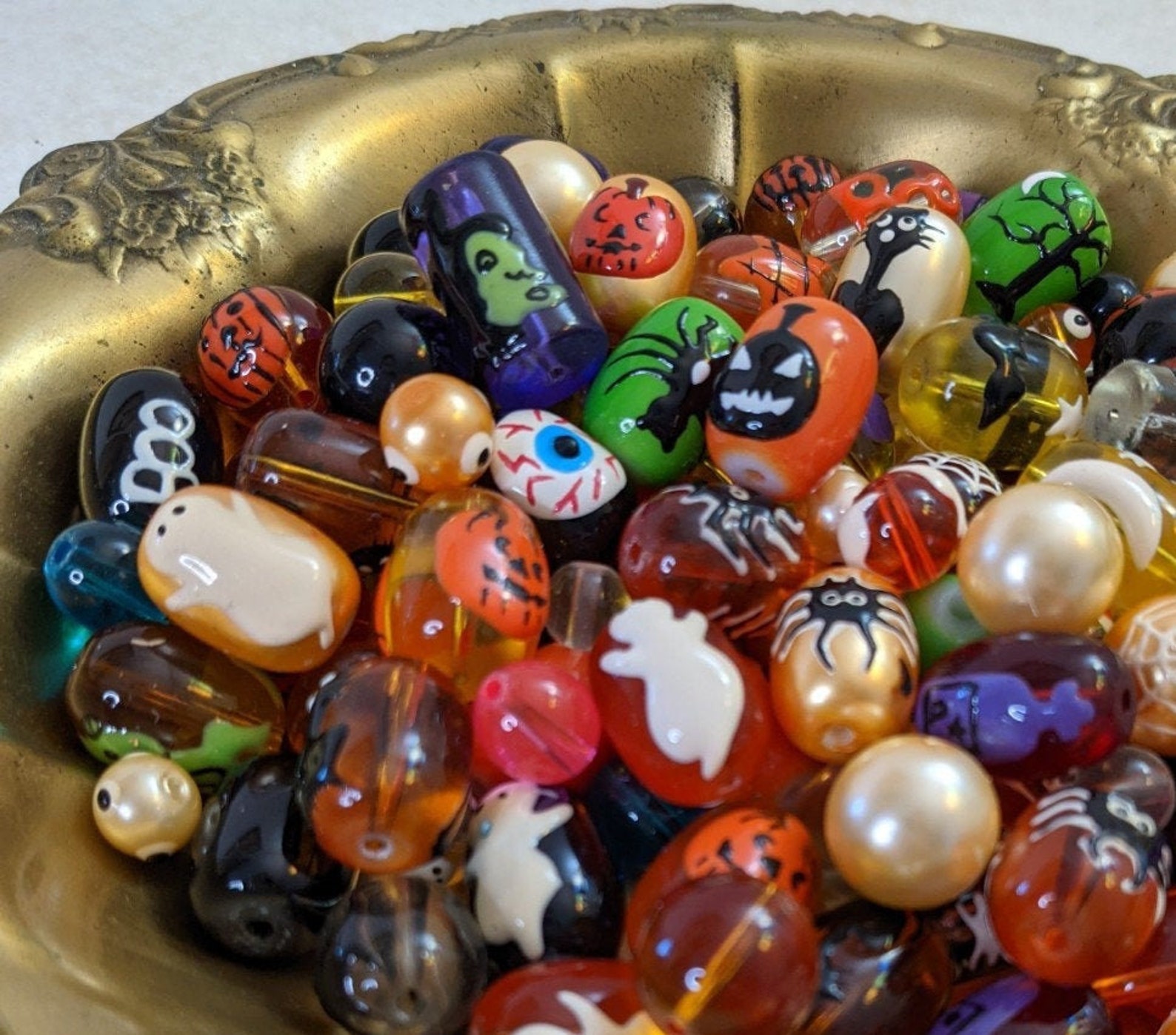 Halloween Beads Bulk Halloween DIY Spooky Beads Glass For Etsy