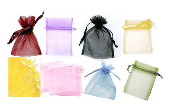 12 Assorted Organza Pouch 3x4/" Jewelry Gift Bags with Satin Ribbon Drawstring
