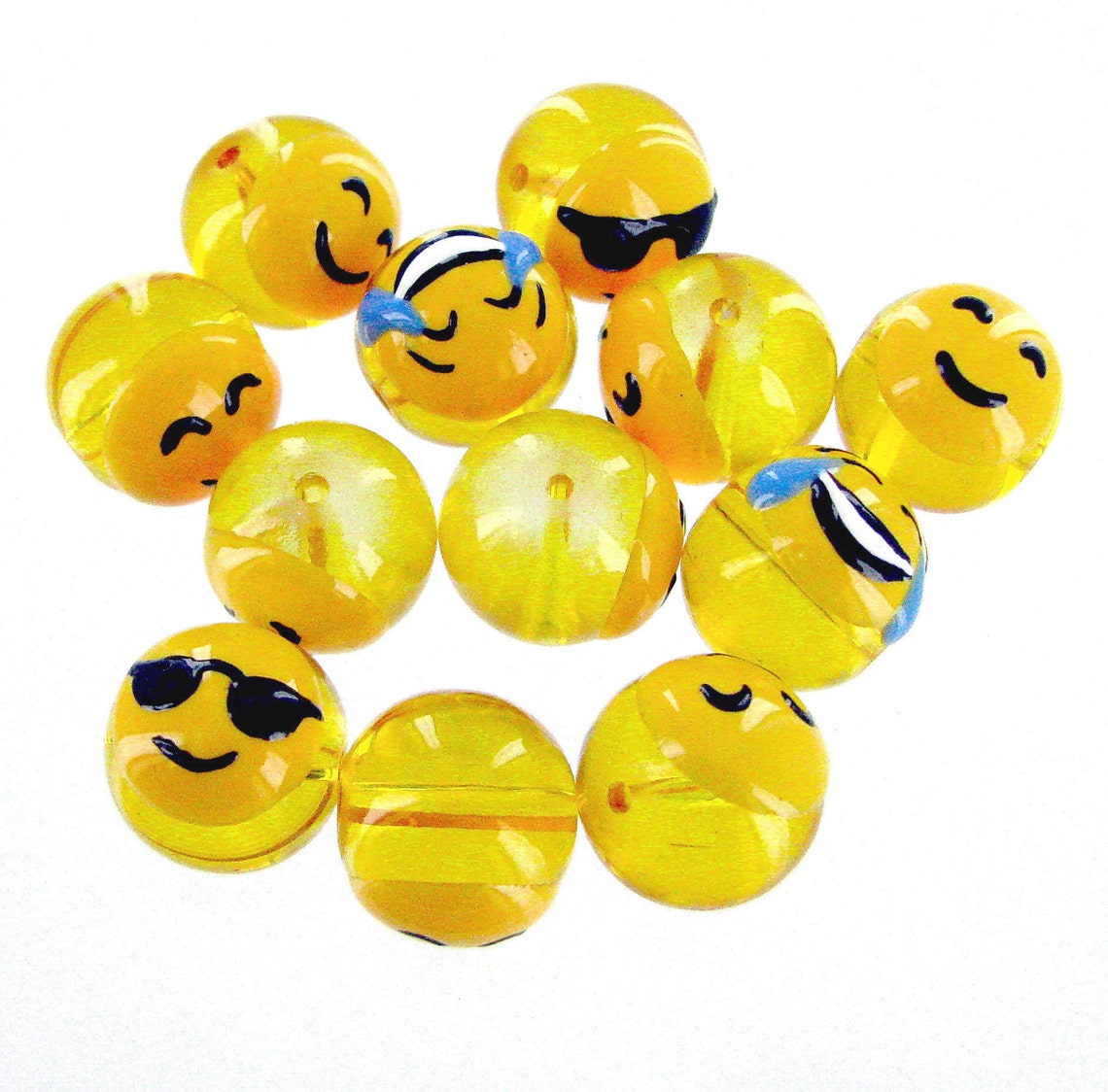 Emoji Beads Happy Smiley Beads For Bracelet Earring Jewelry Etsy